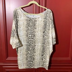 Beautiful Dolman Style snake print top